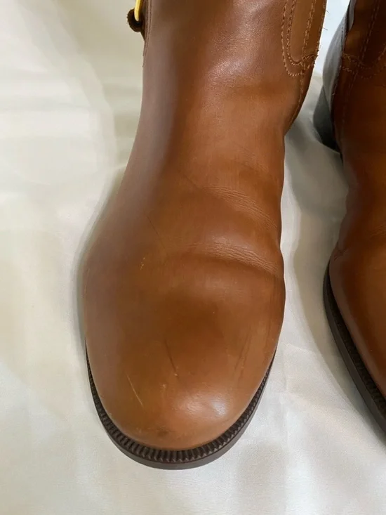 Lauren Ralph Lauren Cognac Leather Bernadine Riding Boots, Women’s Size 10B - Picture 5 of 16